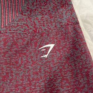 Gymshark Burgundy and Gray Textured Leggings
